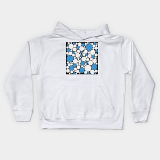 white and blue pop art polka dot pattern Kids Hoodie